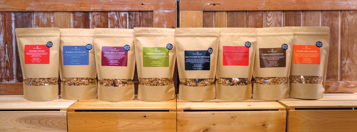 Kick Ash Products granola comes in a variety of fl avors. Steven Brandt of Creative Compassion Photography